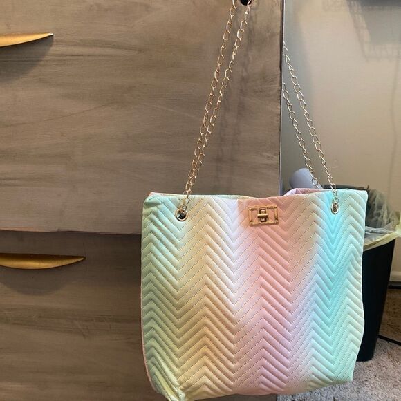 Handbags - Pastel Green + Yellow + Pink Small Sized Tote